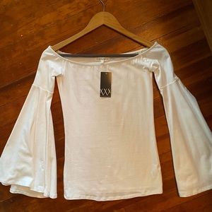 NWT- White stretch off the shoulder top